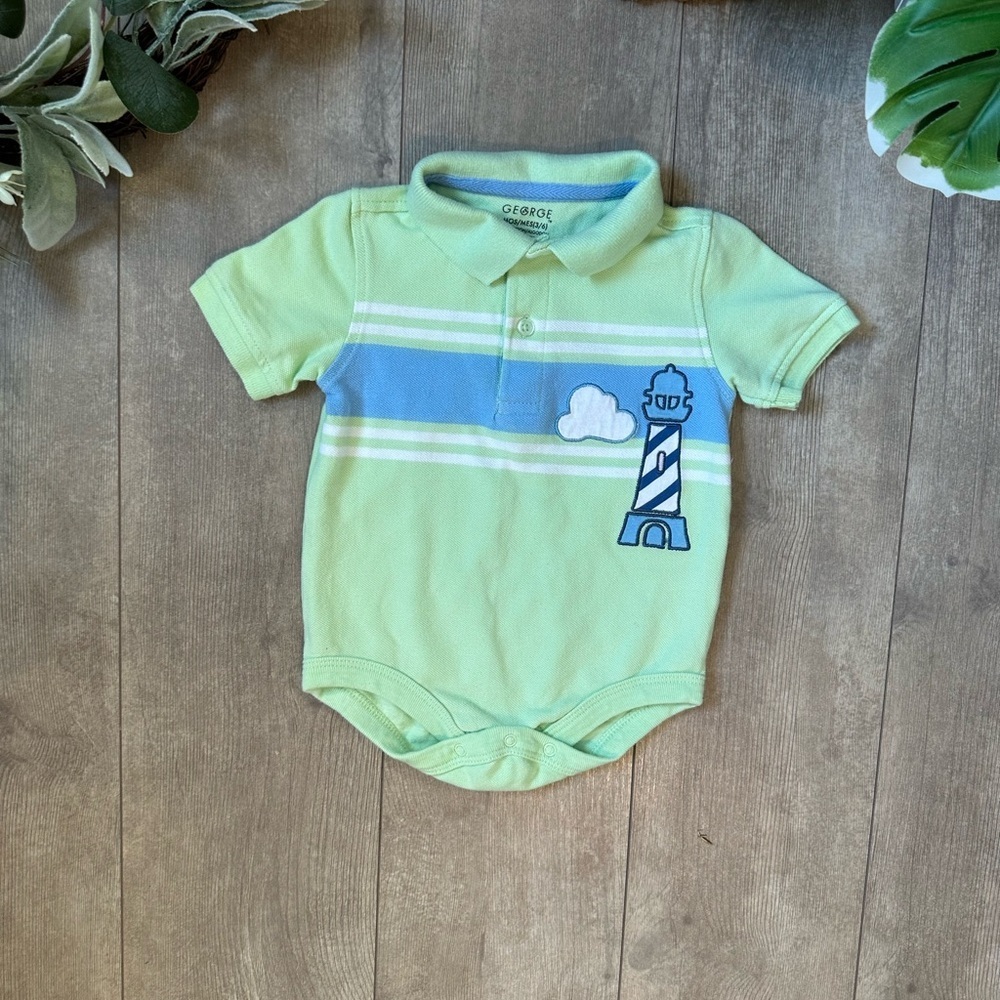 Vintage Baby Boy Lighthouse Romper One Piece Size 3-6 Months - Picture 7 of 11